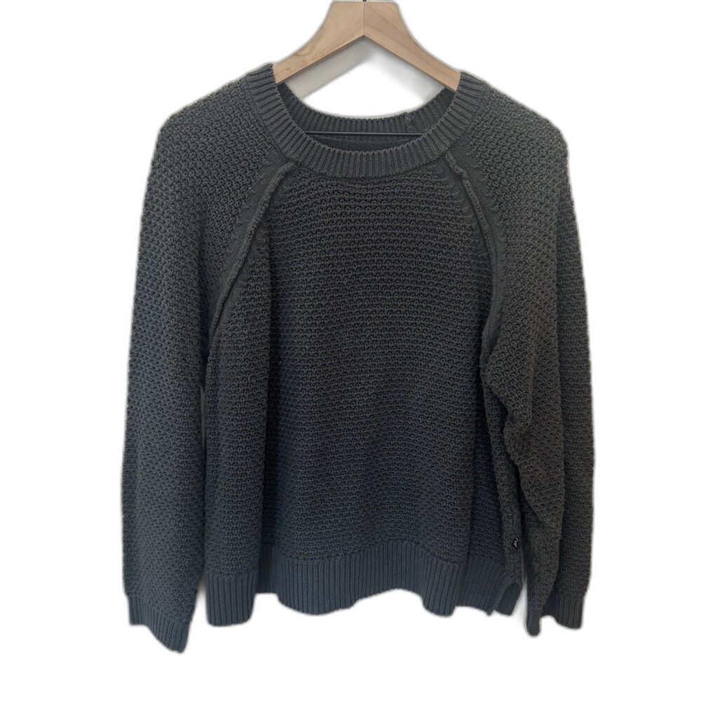 Gap Women's Textured Knit Long Sleeve Sweater Dark Gray XL